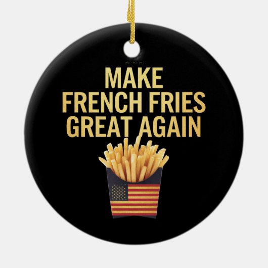 再びフランスのおいしく素晴らしフライをおもしろいす セラミックオーナメント (裏面)
