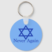 再びユダヤ人のホロコーストの記憶ブルー キーホルダー (正面)