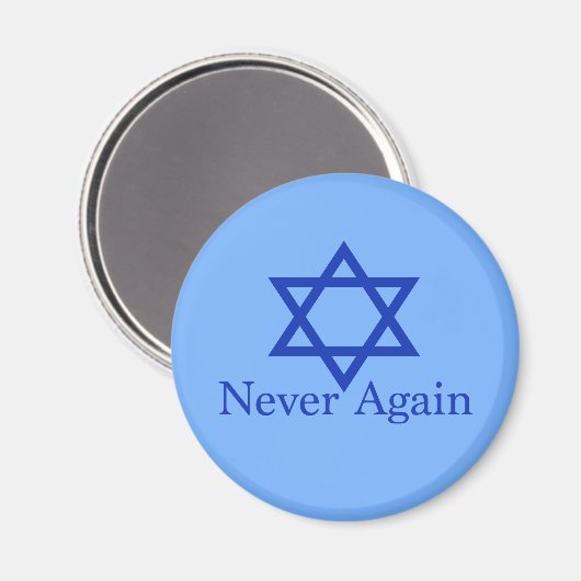再びユダヤ人のホロコーストの記憶ブルー マグネット (正面/裏面)