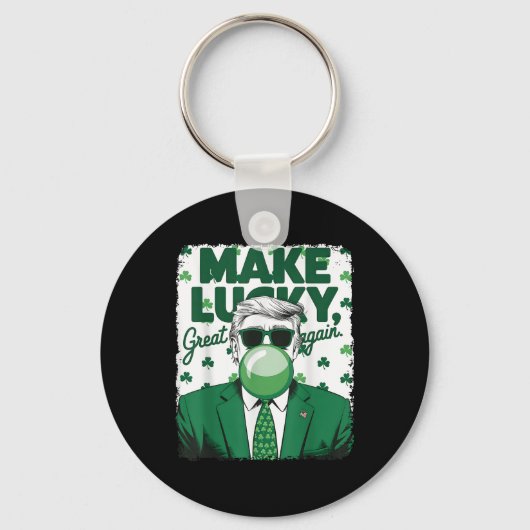 再びラッキーを作素晴らしるトランプのバブルガムSt Patrick キーホルダー (正面)