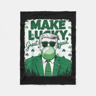 再びラッキーを作素晴らしるトランプのバブルガムSt Patrick フリースブランケット