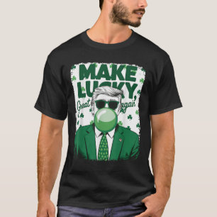 再びラッキーを作素晴らしるトランプのバブルガムSt Patrick Tシャツ