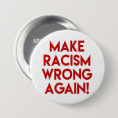 再び人種差別を悪くしろ！アンチ人種差別抗議 缶バッジ (正面&裏面)
