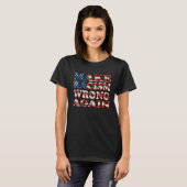 再び人種差別を間違えるアメリカ国旗 Tシャツ (正面フル)