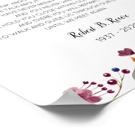 再び会うまでブルゴーニュフローラ記念碑 ポスター (角)