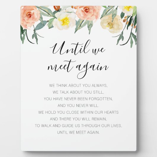 再び会うまで桃の花結婚記念 フォトプラーク (正面)