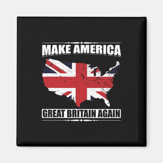 再び偉大なイギリスアメリカ USA地図イギリス国旗 F マグネット (正面)