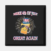 再び偉大な7月4日を作ろう トランプ アンクルサム アメリカ国旗 マグネット (正面)
