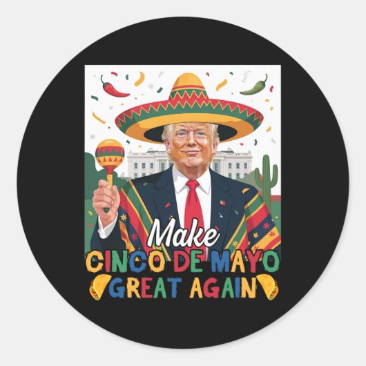再び切り株を好素晴らしきになるおもしろいCinco De Mayo ラウンドシール (正面)