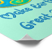 再び地球素晴らしを金ゴールドハート ポスター (角)