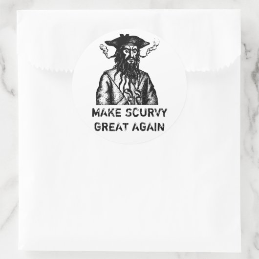 再び壊血病素晴らしを作る、海賊風刺シール ラウンドシール (バッグ)