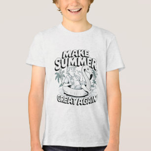 再び夏素晴らしを過おもしろいごすフラミンゴ トライブレンドTシャツ