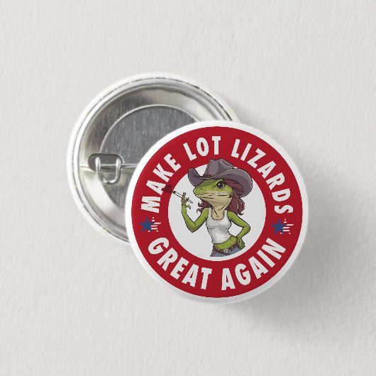 再び多くのトカゲ素晴らしをトラックおもしろいカー 缶バッジ (正面&裏面)