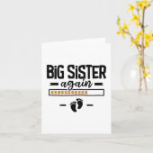 再び姉 – 3番目のベビー妊娠のお知らせ カード (黄色い花)