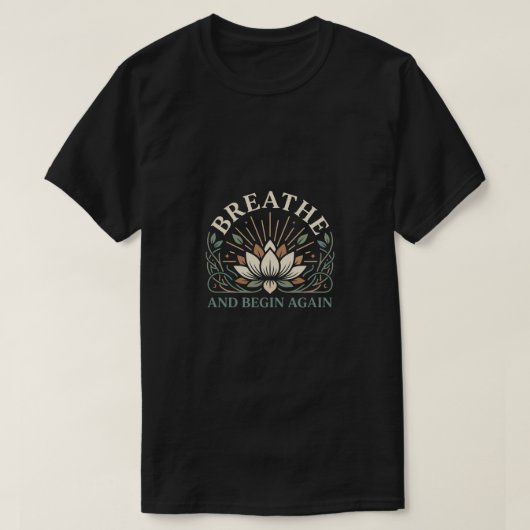 再び始めるための深呼吸 ウェルネス セルフケア グラフィック Tシャツ (デザイン正面)