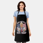 再び安全救な私たちのペットの猫2024のトランプ投票 エプロン (着用した状態)