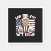 再び安全救な私たちのペットの猫2024のトランプ投票 スタンダードカクテルナプキン (正面)