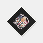 再び安全救な私たちのペットの猫2024のトランプ投票 スタンダードカクテルナプキン (角)