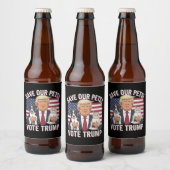 再び安全救な私たちのペットの猫2024のトランプ投票 ビールラベル (ボトル)
