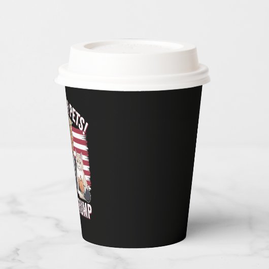再び安全救な私たちのペットの猫2024のトランプ投票 紙コップ (左)