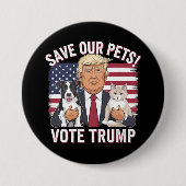 再び安全救な私たちのペットの猫2024のトランプ投票 缶バッジ (正面)