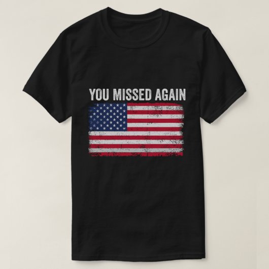 再び恋しく思ヴィンテージアメリカ国旗の愛国心S Tシャツ (デザイン正面)