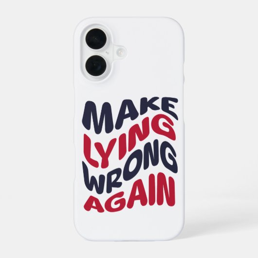 再び愛国的な政治おもしろいを誤る iPhone 16ケース (裏面)