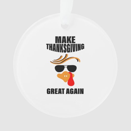 再び感謝祭を作素晴らしる、トルコおもしろいギフトI オーナメント (正面)