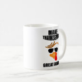 再び感謝祭を作素晴らしる、トルコおもしろいギフトI コーヒーマグカップ (正面右)