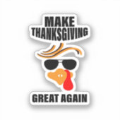 再び感謝祭を作素晴らしる、トルコおもしろいギフトI シール (正面)