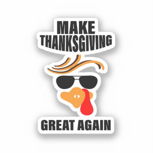 再び感謝祭を作素晴らしる、トルコおもしろいギフトI シール (正面)