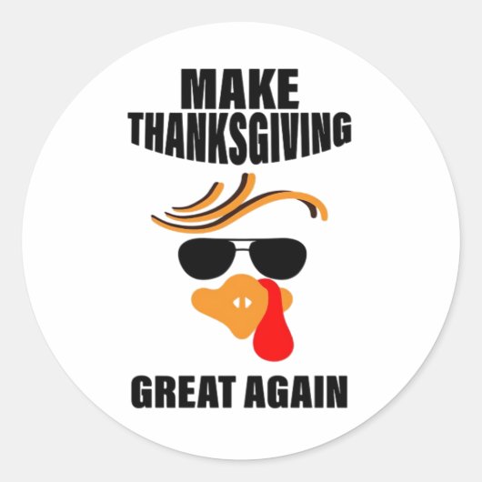 再び感謝祭を作素晴らしる、トルコおもしろいギフトI ラウンドシール (正面)