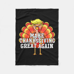 再び感謝祭を素晴らし作るおもしろいトランプトルコD フリースブランケット