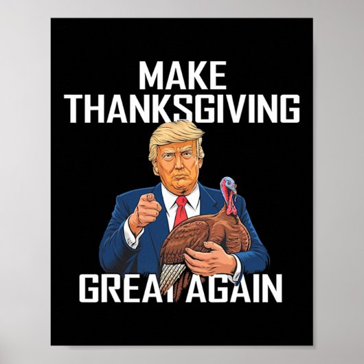 再び感謝祭を素晴らし作る – おもしろいトランプ引用文 ポスター (正面)
