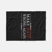 再び憎しみを間違えるアンチトランプ フリースブランケット (正面(横))