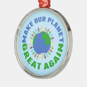 再び我々の惑星を素晴らし作る メタルオーナメント (左)