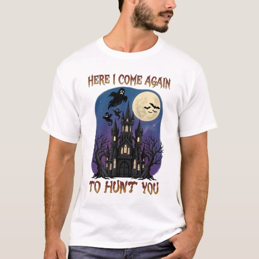 再び来るぞ 幽霊城の幽霊 月 Tシャツ (正面)