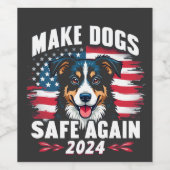 再び犬を安全にするトランプのバンス・アメリカの選挙 ワインラベル (シングルラベル)