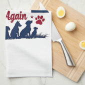 再び犬を安全にするトランプ選挙 キッチンタオル (四つ折り)