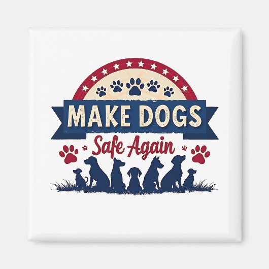 再び犬を安全にするトランプ選挙 マグネット (正面)