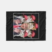 再び猫を安全にする2024赤い帽子ペットを作る フリースブランケット (正面(横))