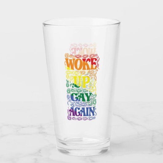 再び目覚めたゲイおもしろい- LGBTQ+プライド タンブラーグラス (正面)