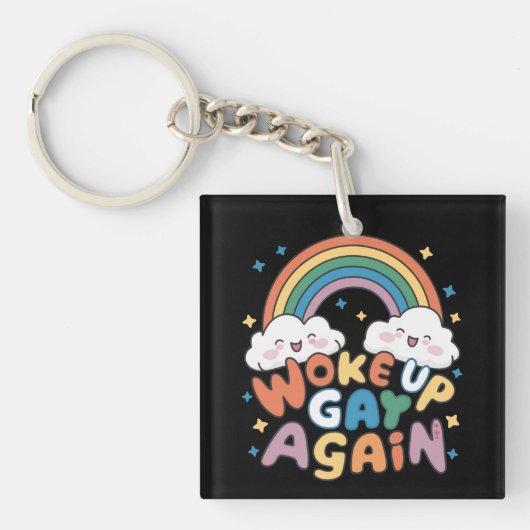再び目覚めたゲイLGBTプライド月間グルーヴィー キーホルダー (正面)
