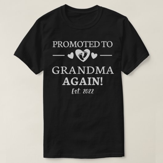 再び祖母に昇進2022おばあちゃん再び2022 Tシャツ (デザイン正面)