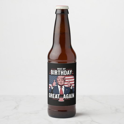 再び私の誕生日素晴らしを切りおもしろい詰める ビールラベル (正面)