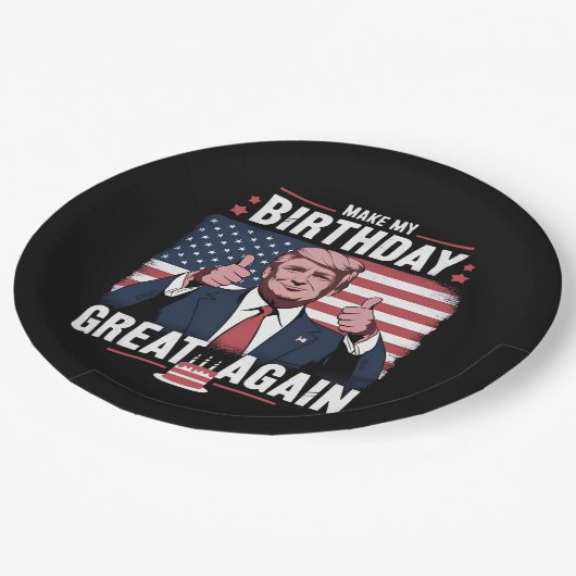 再び私の誕生日素晴らしを切りおもしろい詰める ペーパープレート (アングル)