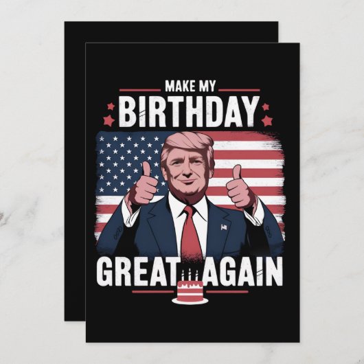 再び私の誕生日素晴らしを切りおもしろい詰める 招待状 (正面/裏面)