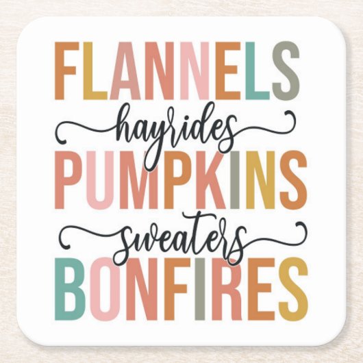 再び秋 スクエアペーパーコースター (正面)