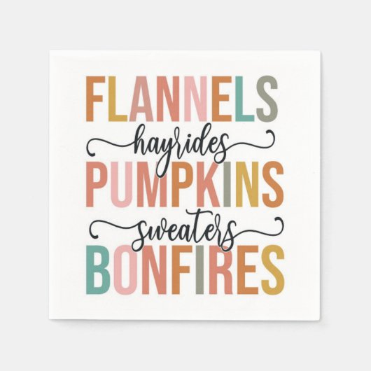 再び秋 スタンダードカクテルナプキン (正面)