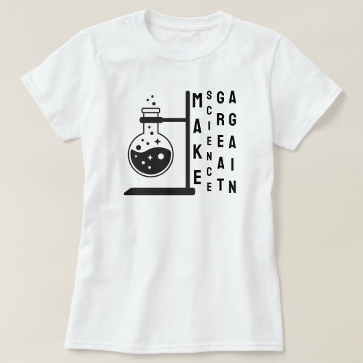 再び科学を作る Tシャツ (デザイン正面)